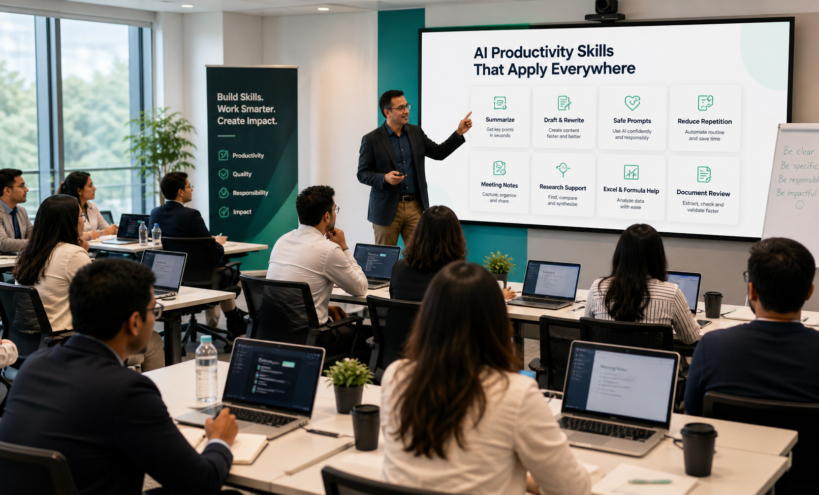 An enterprise AI productivity workshop in progress